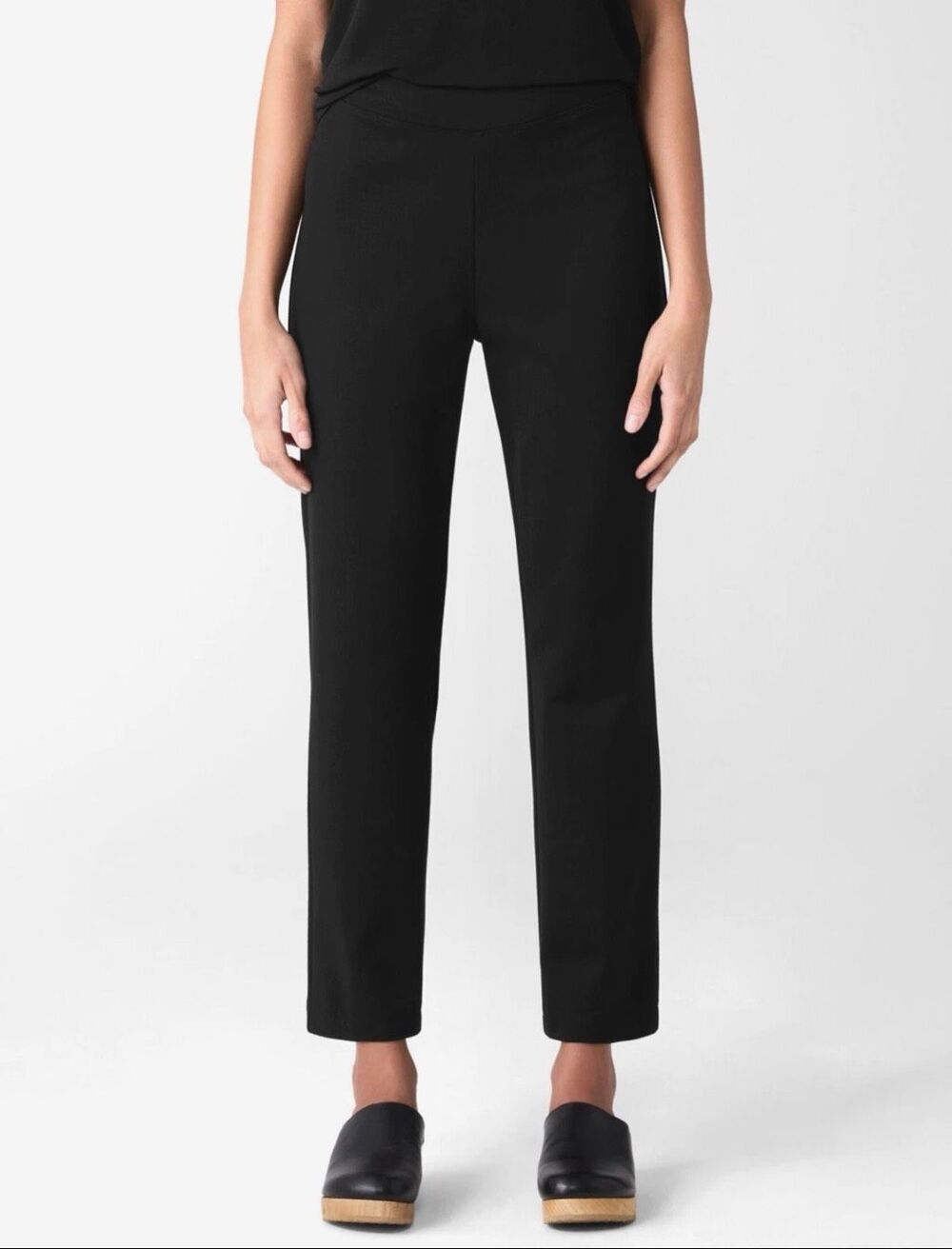 Eileen Fisher $198 Washable Flex Ponte Slim Pants in Black womens 3X NEW